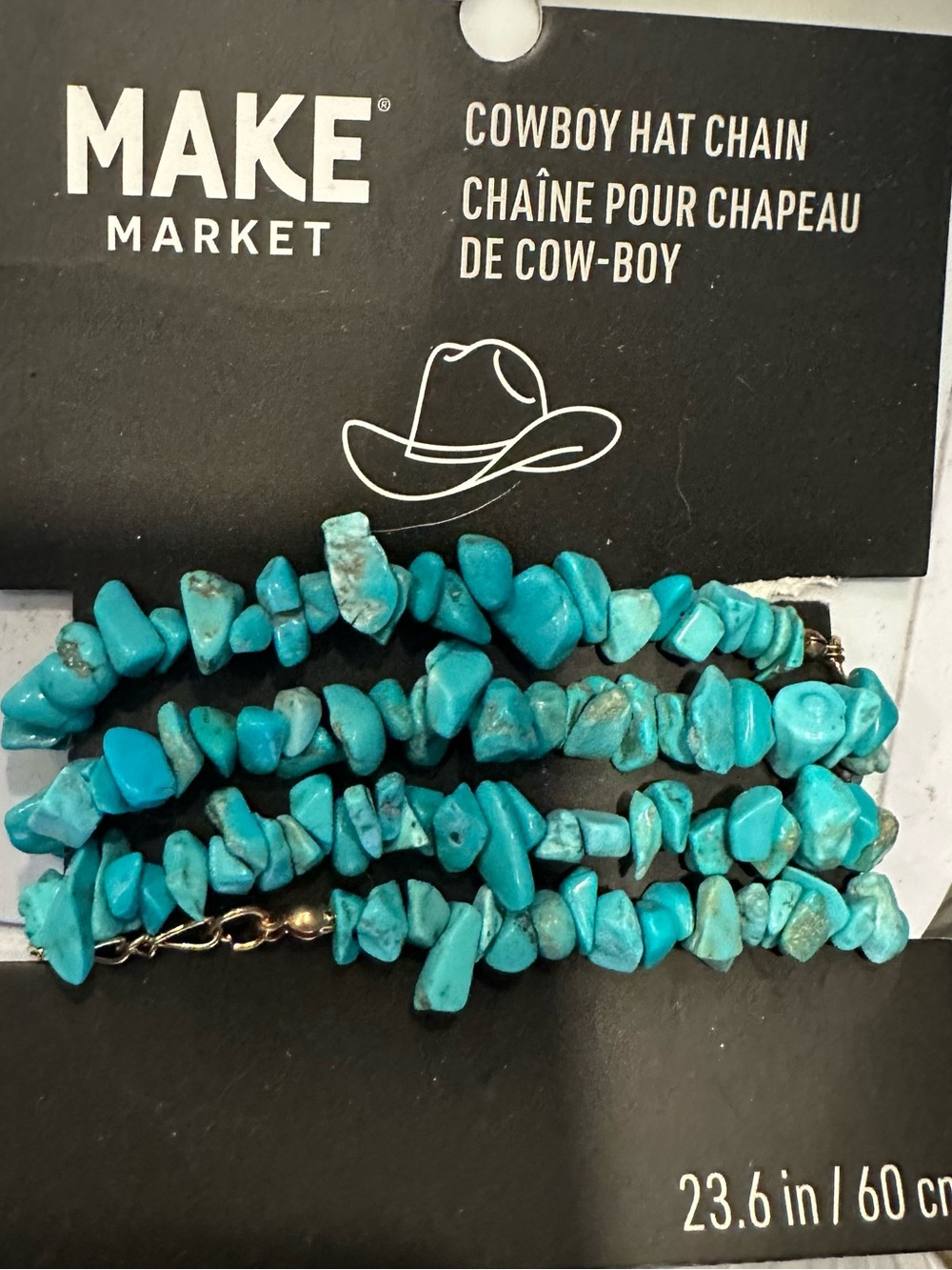 Makers Market Turquoise Chip Hat Chain - Bright Blue Stone Strands